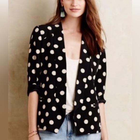 ANTHROPOLGIE COREY LYNN CALTER POLKADOT BLAZER - Picture 1 of 3